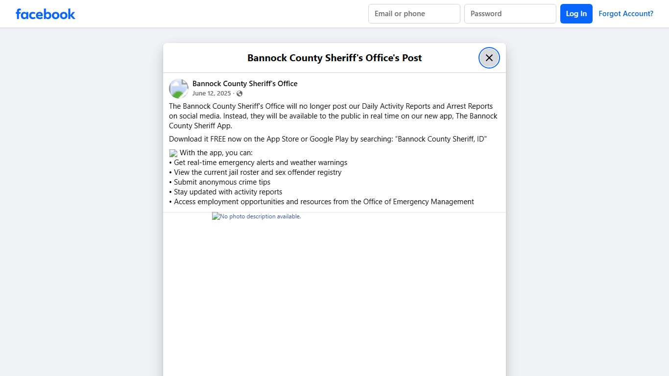 The Bannock County... - Bannock County Sheriff's Office Facebook