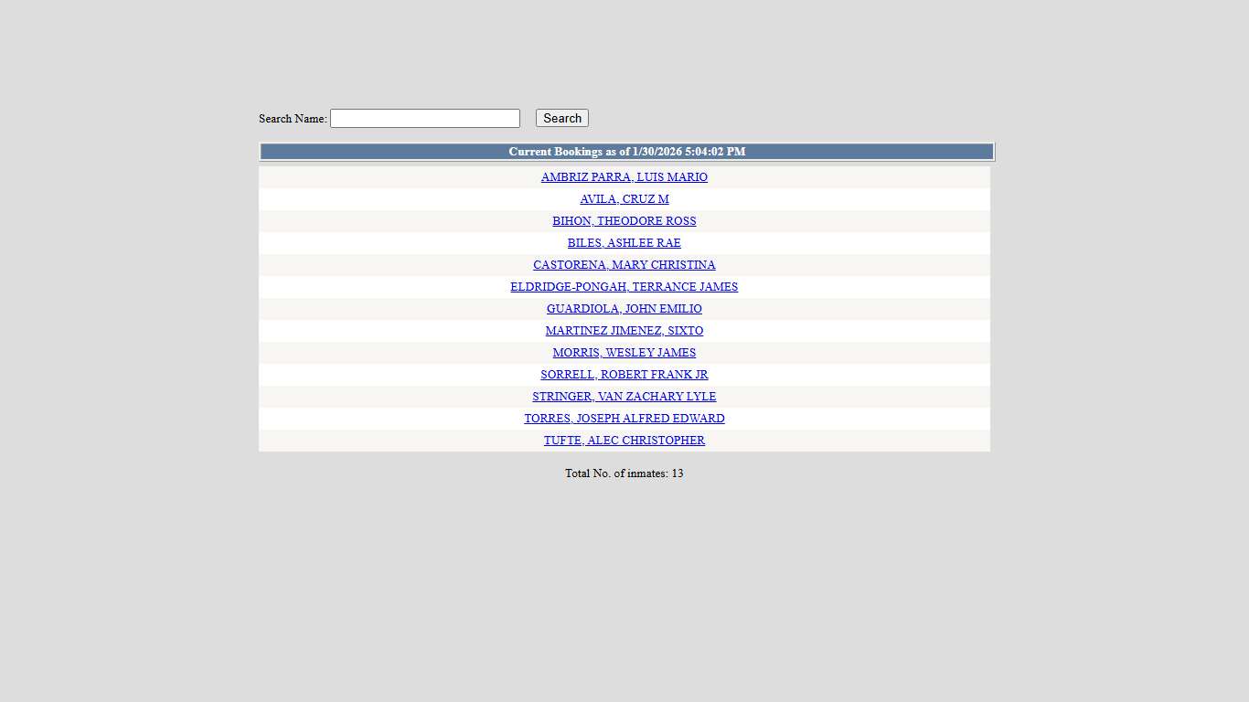 List Current Bookings
